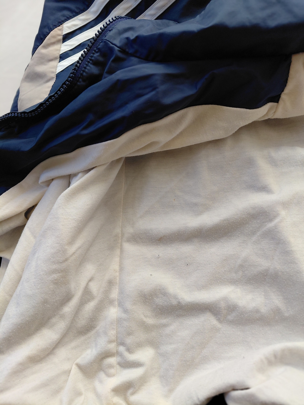 Vintage 90s Adidas Colorblock Windbreaker Navy Blue Jacket XL - Picture 9 of 16